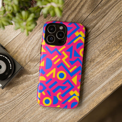 Vibrant Geometric 3D Wrap Protective Phone Case with Multicolour Design for Unique Style Compatible with iPhone 13, 14, 15 & 16 – all models including Pro, Pro Max & Plus