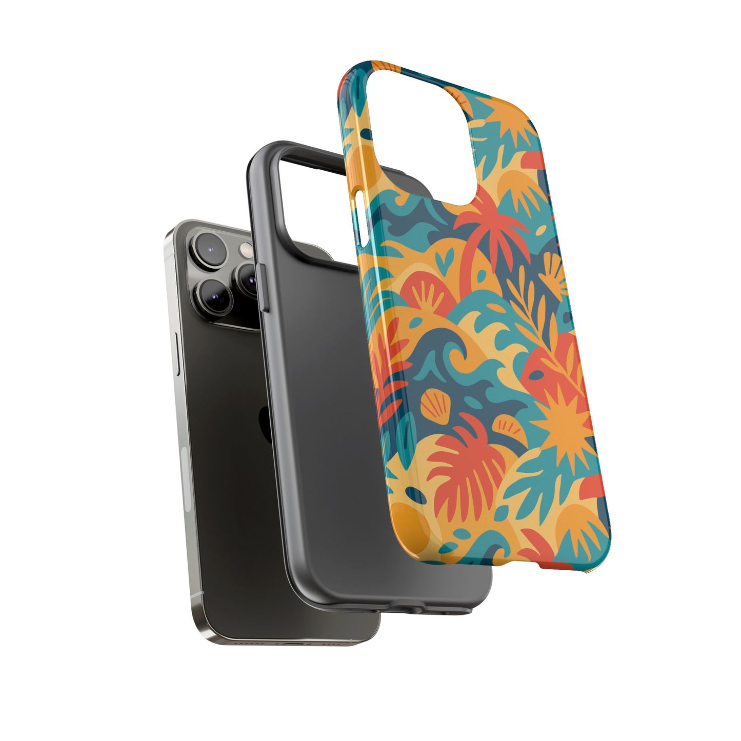 vibrant tropical phone case for stylish protection with 3d wrap design – unisex fashion accessory compatible with iphone 13, 14, 15 & 16 – all models including pro, pro max & plus