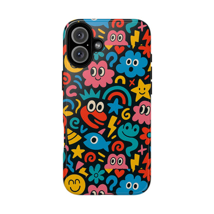 Vibrant Cartoon Protective Phone Case with 3D Wrap Design for Creative Expression – Compatible with iPhone 13, 14, 15 & 16 – All Models Including Pro, Pro Max & Plus
