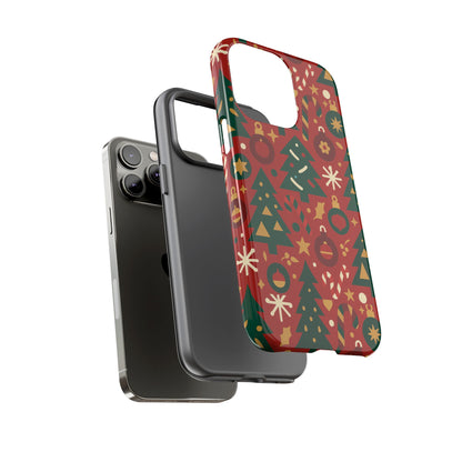 Festive Red Christmas Phone Case with 3D Wrap Design – Vibrant Protection for iPhone 13, 14, 15 & 16 – All Models Including Pro, Pro Max & Plus