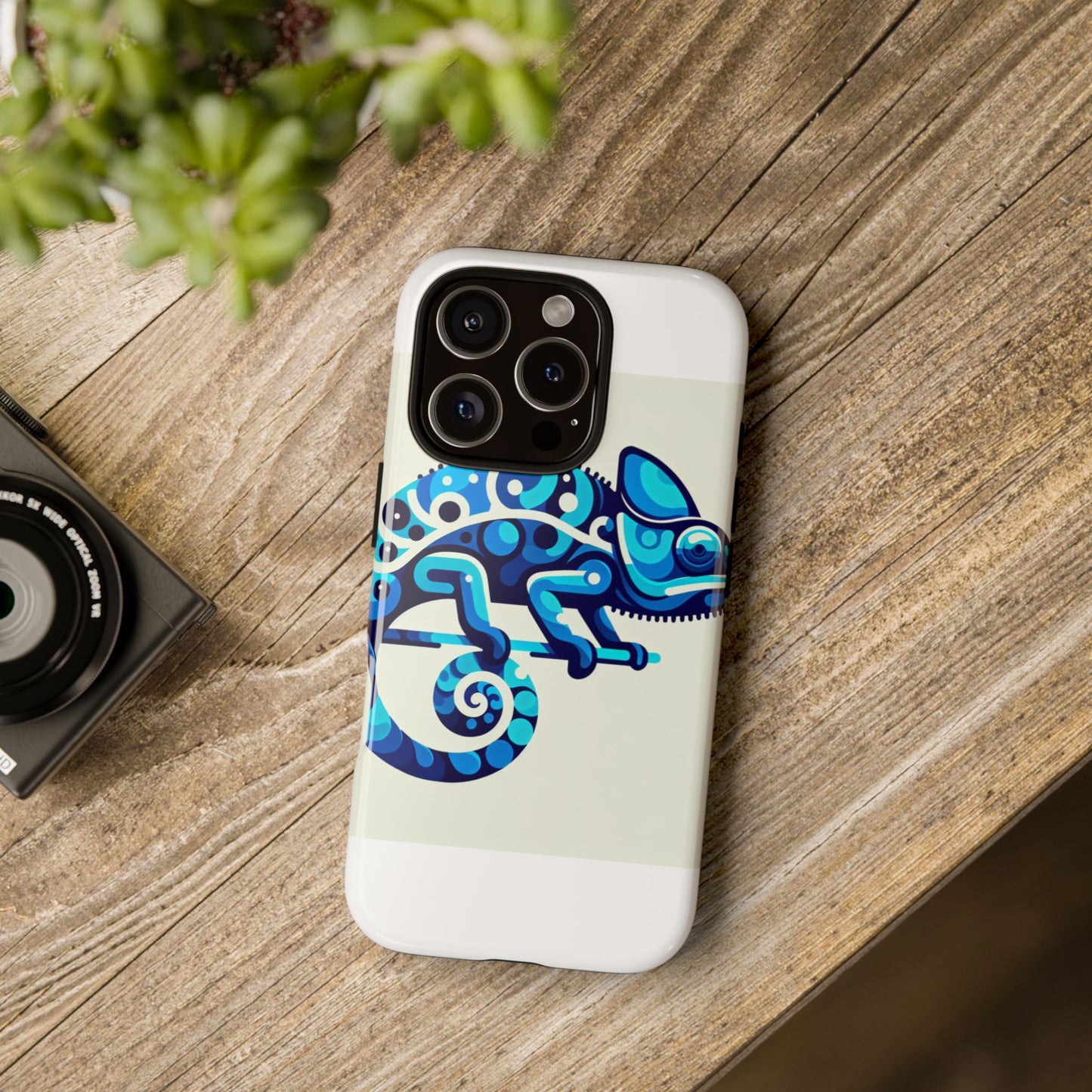 vibrant 3d chameleon phone case for stylish protection with unique blue animal design compatible with iphone 13, 14, 15 & 16 – all models including pro, pro max & plus