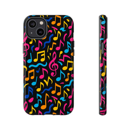 Vibrant Music Themed Phone Case with Colourful 3D Design – Stylish Protection for Music Lovers – Compatible with iPhone 13, 14, 15 & 16 – all models including Pro, Pro Max & Plus