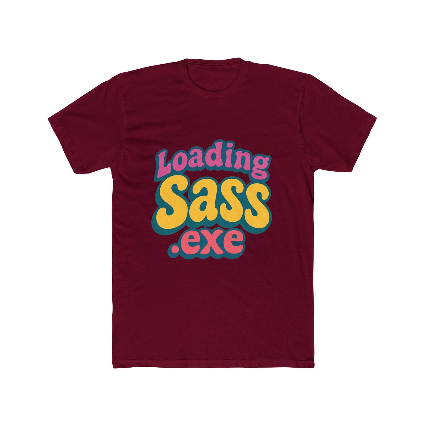 loading sass .exe meme multicolor 1 unisex t-shirt – funny graphic tee for all genders, trendy viral print, comfortable cotton casual wear