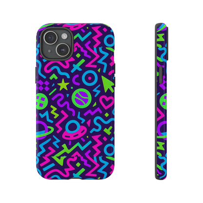 Vibrant Y2K Abstract Protective Phone Case with 3D Wrap Design for Bold Aesthetic Compatible with iPhone 13, 14, 15 & 16 – all models including Pro, Pro Max & Plus
