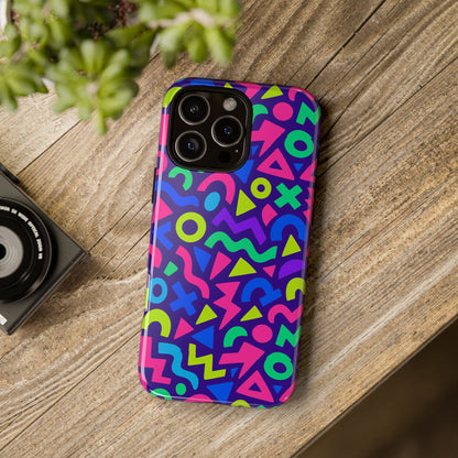 Vibrant Geometric 3D Wrap Protective Phone Case for Men and Women Stylish Accessory Compatible with iPhone 13, 14, 15 & 16 – all models including Pro, Pro Max & Plus