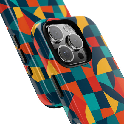 Vibrant Multicolour Geometric 3D Wrap Phone Case for Stylish Protection and Unique Expression Compatible with iPhone 13, 14, 15 & 16 – all models including Pro, Pro Max & Plus
