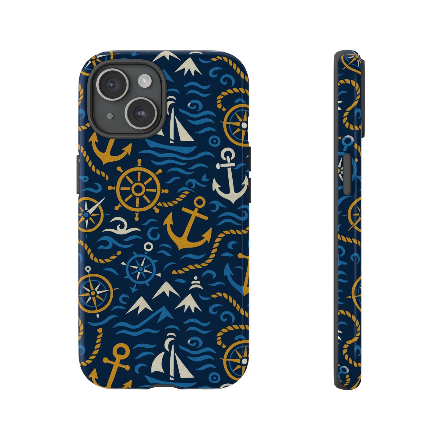 vibrant nautical blue phone case with 3d anchor design for stylish protection compatible with iphone 13, 14, 15 & 16 – all models including pro, pro max & plus
