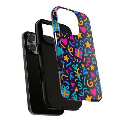Vibrant Multicolour Retro Phone Case with Fun 3D Design for Stylish Protection and Unique Expression Compatible with iPhone 13, 14, 15 & 16 – all models including Pro, Pro Max & Plus