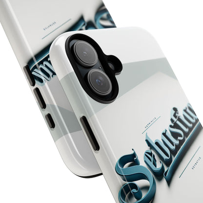 Vibrant 3D Wrap Protective Phone Case in Retro Blue Typography Stylish Accessory for Self-Expression Compatible with iPhone 13, 14, 15 & 16 – all models including Pro, Pro Max & Plus