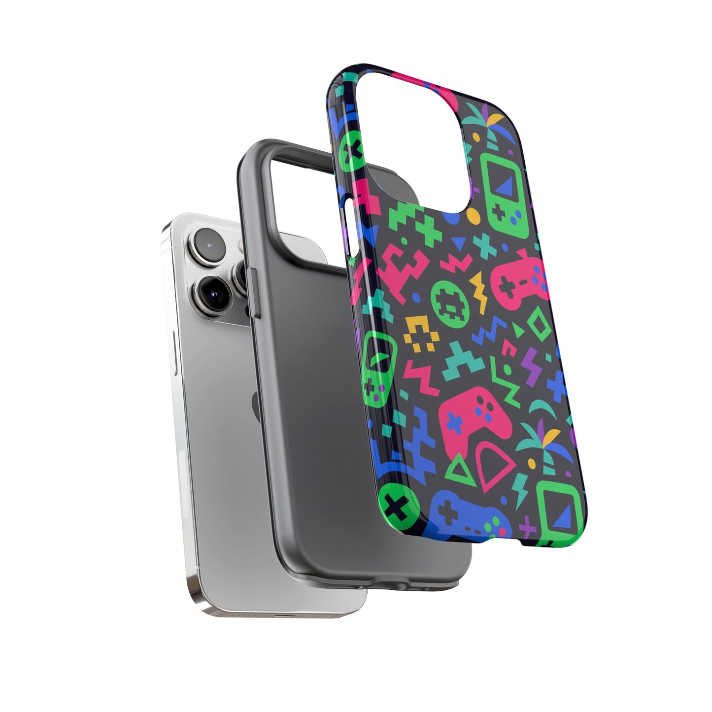 vibrant 3d gaming design protective phone case for creative expression and stylish protection, compatible with iphone 13, 14, 15 & 16 – all models including pro, pro max & plus