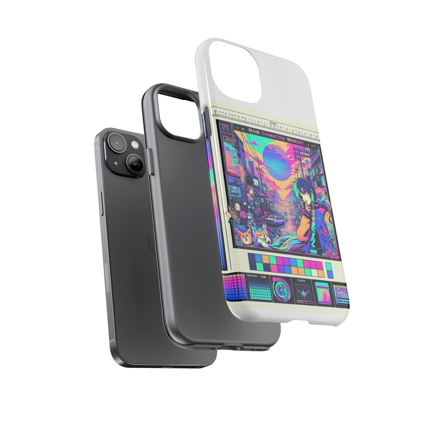 main character moment protective phone case, 3d wrap design, durable tpu silicone, uv protected, anime and comic inspired, unique gift for tech enthusiasts