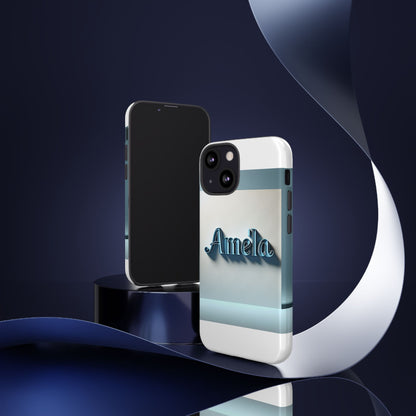 Sleek 3D Glossy Phone Case in Blue with Elegant Name Design Fashion Accessory for Personal Expression Compatible with iPhone 13, 14, 15 & 16 – all models including Pro, Pro Max & Plus