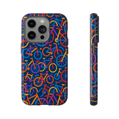 Multicolour 3D Bicycle Pattern Protective Phone Case Stylish Design for Creative Individuals Compatible with iPhone 13, 14, 15 & 16 – all models including Pro, Pro Max & Plus