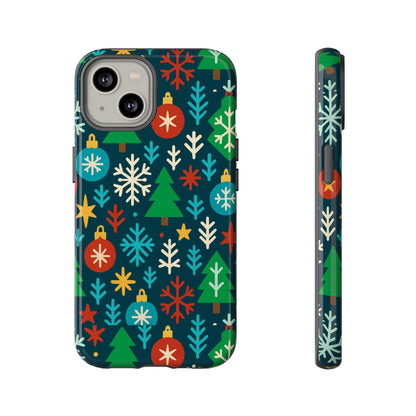 Multicolour 3D Wrap Protective Phone Case with Retro Christmas Design for Stylish Protection – Compatible with iPhone 13, 14, 15 & 16 – All Models Including Pro, Pro Max & Plus