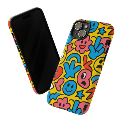 Vibrant Emoji Phone Case with Fun 3D Multicolour Design, Playful Protective Cover for Kids and Teens, Compatible with iPhone 13, 14, 15 & 16 – all models including Pro, Pro Max & Plus