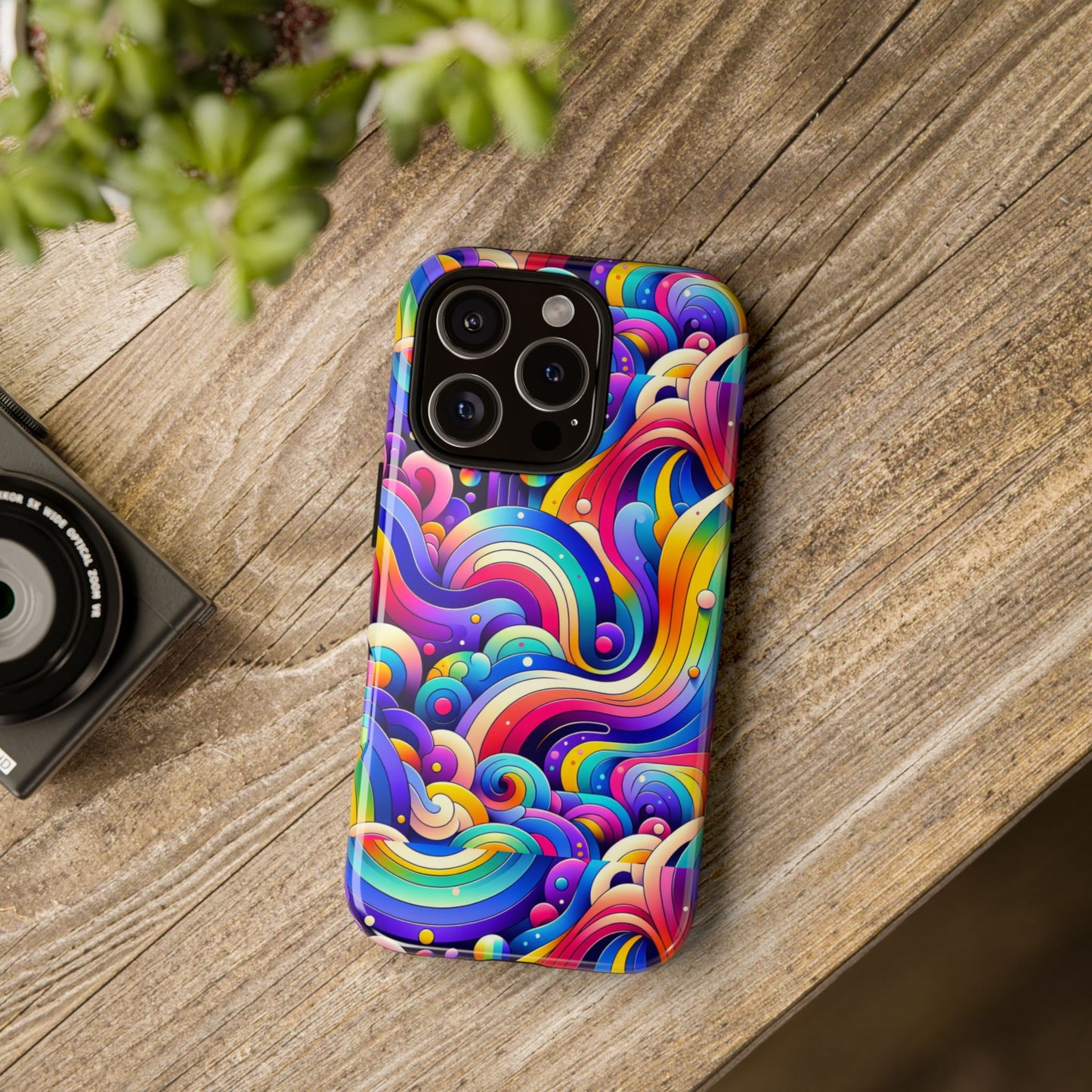 pattern image 4 vibrant shockproof phone case for anime and comic fans - colourful abstract design compatible with iphone 13, 14, 15 & 16 – all models including pro, pro max & plus