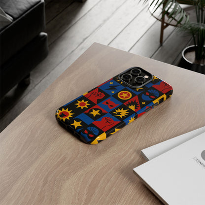 Vibrant Superhero Phone Case with Retro 3D Design for Stylish Protection Compatible with iPhone 13, 14, 15 & 16 – All Models Including Pro, Pro Max & Plus