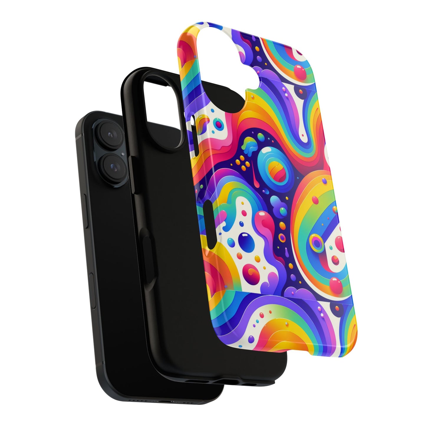 pattern image 6 vibrant shockproof phone case for anime and comic fans with retro psychedelic design compatible with iphone 13, 14, 15 & 16 – all models including pro, pro max & plus
