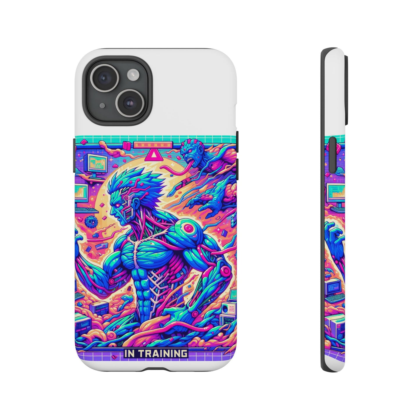 giga chad in training protective phone case for anime fans