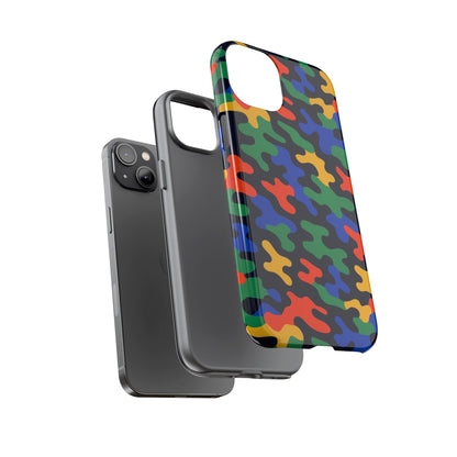 Multicolour Camouflage Protective Phone Case with 3D Wrap Design for Stylish Smartphone Protection Compatible with iPhone 13, 14, 15 & 16 – All Models Including Pro, Pro Max & Plus