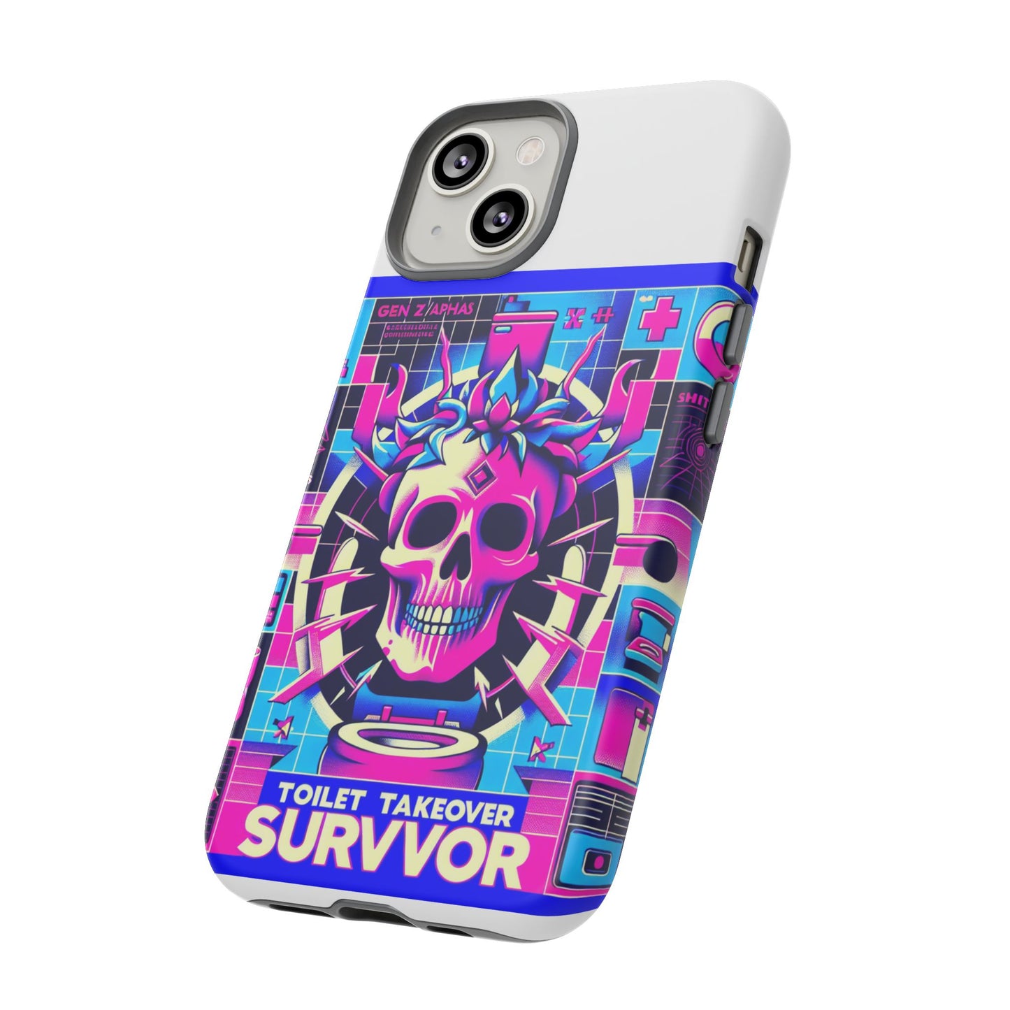 toilet takeover survivor 3d wrap protective phone case for anime and comic fans, shock absorbing tpu silicone, uv protected, stylish design, gift for birthdays and holidays