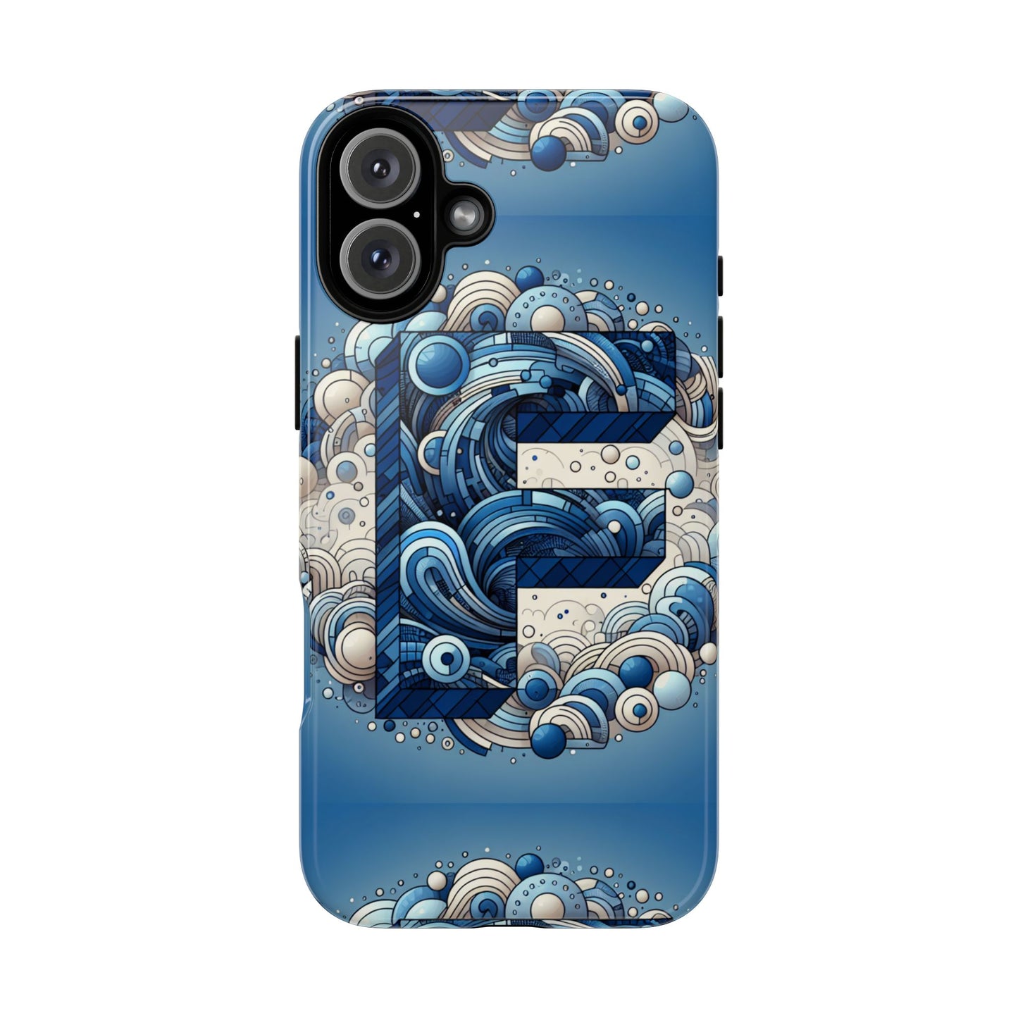 blue alphabet f phone case for iphone and android durable shockproof cover with 3d wrap design and uv protection