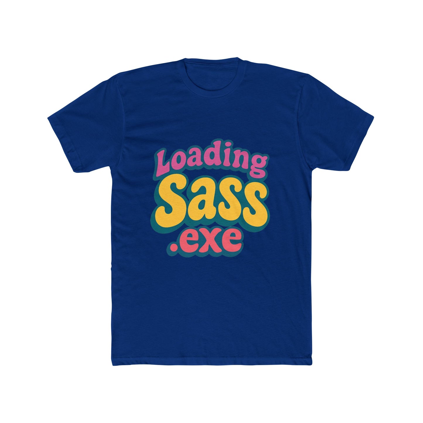 loading sass .exe meme multicolor 1 unisex t-shirt – funny graphic tee for all genders, trendy viral print, comfortable cotton casual wear