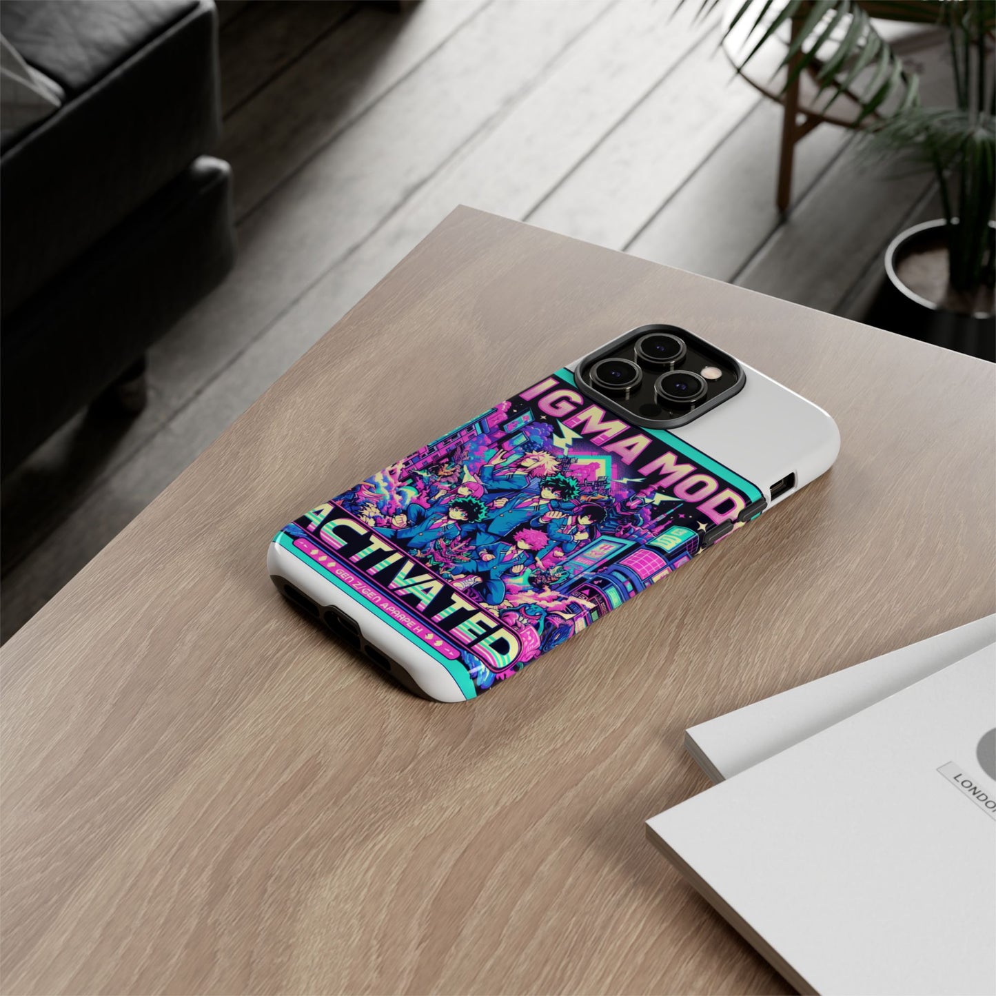 vibrant sigma mode activated protective phone case for anime lovers, 3d wrap design, durable tpu silicone, uv protected, stylish drop protection, gift for friends