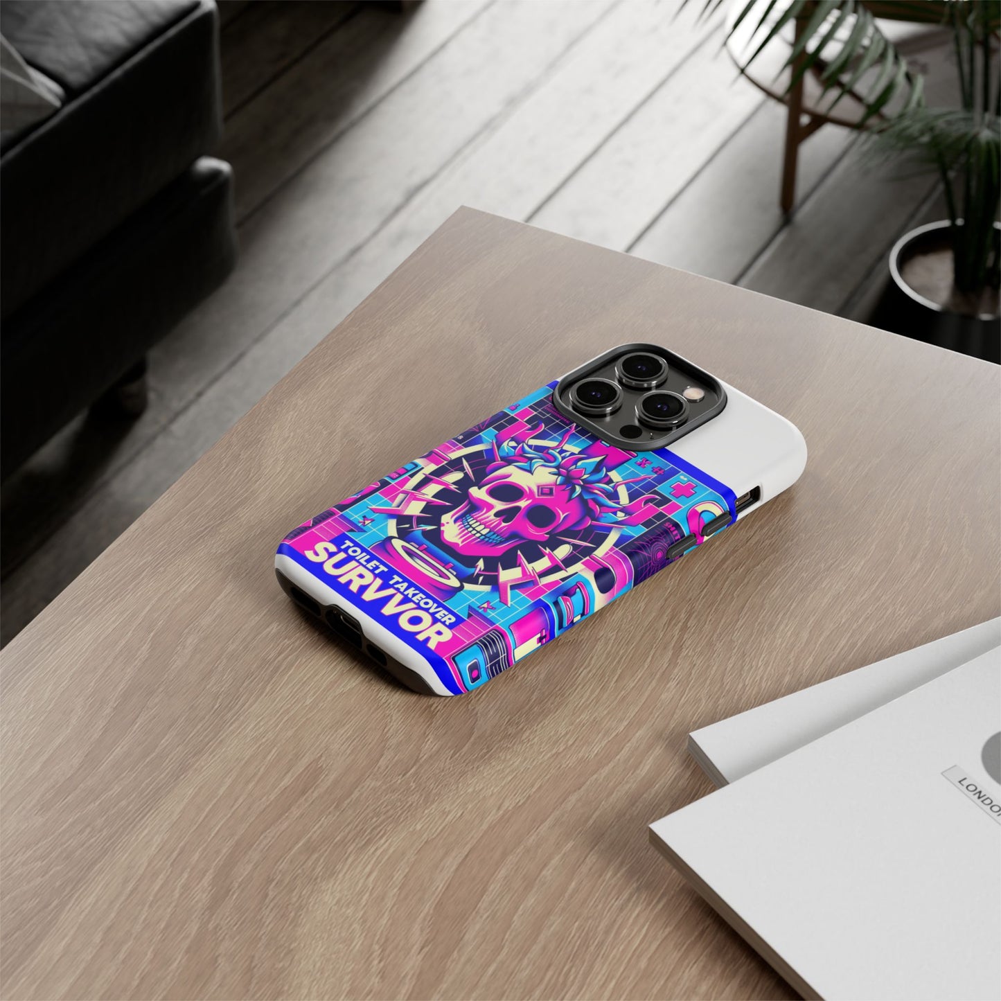 toilet takeover survivor 3d wrap protective phone case for anime and comic fans, shock absorbing tpu silicone, uv protected, stylish design, gift for birthdays and holidays