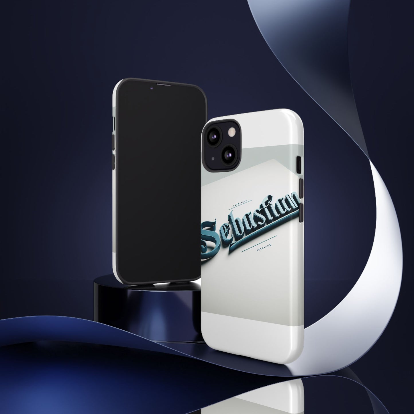 vibrant 3d wrap protective phone case in retro blue typography stylish accessory for self-expression compatible with iphone 13, 14, 15 & 16 – all models including pro, pro max & plus
