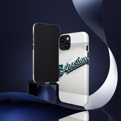 Vibrant 3D Wrap Protective Phone Case in Retro Blue Typography Stylish Accessory for Self-Expression Compatible with iPhone 13, 14, 15 & 16 – all models including Pro, Pro Max & Plus