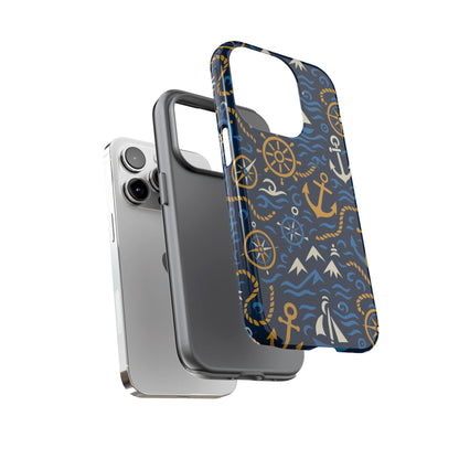Vibrant Nautical Blue Phone Case with 3D Anchor Design for Stylish Protection Compatible with iPhone 13, 14, 15 & 16 – all models including Pro, Pro Max & Plus