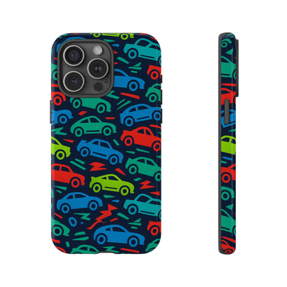 Vibrant Retro Automotive Design Protective Phone Case for Kids and Adults – Colourful 3D Wrap Style – Stylish Protection Compatible with iPhone 13, 14, 15 & 16 – All Models Including Pro, Pro Max & Plus