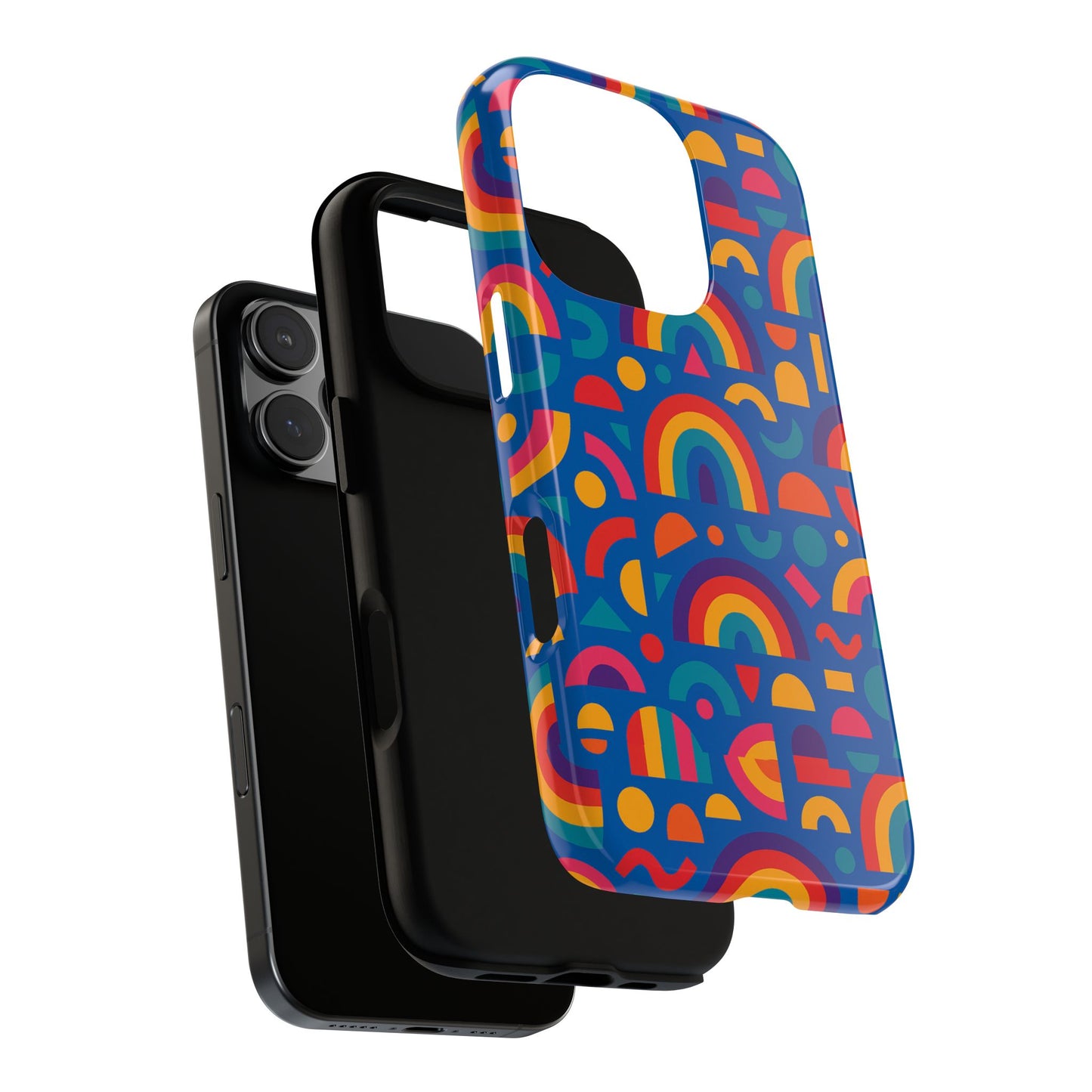 rainbow 3d wrap protective phone case stylish accessory for adults and teens compatible with iphone 13, 14, 15 & 16 – all models including pro, pro max & plus