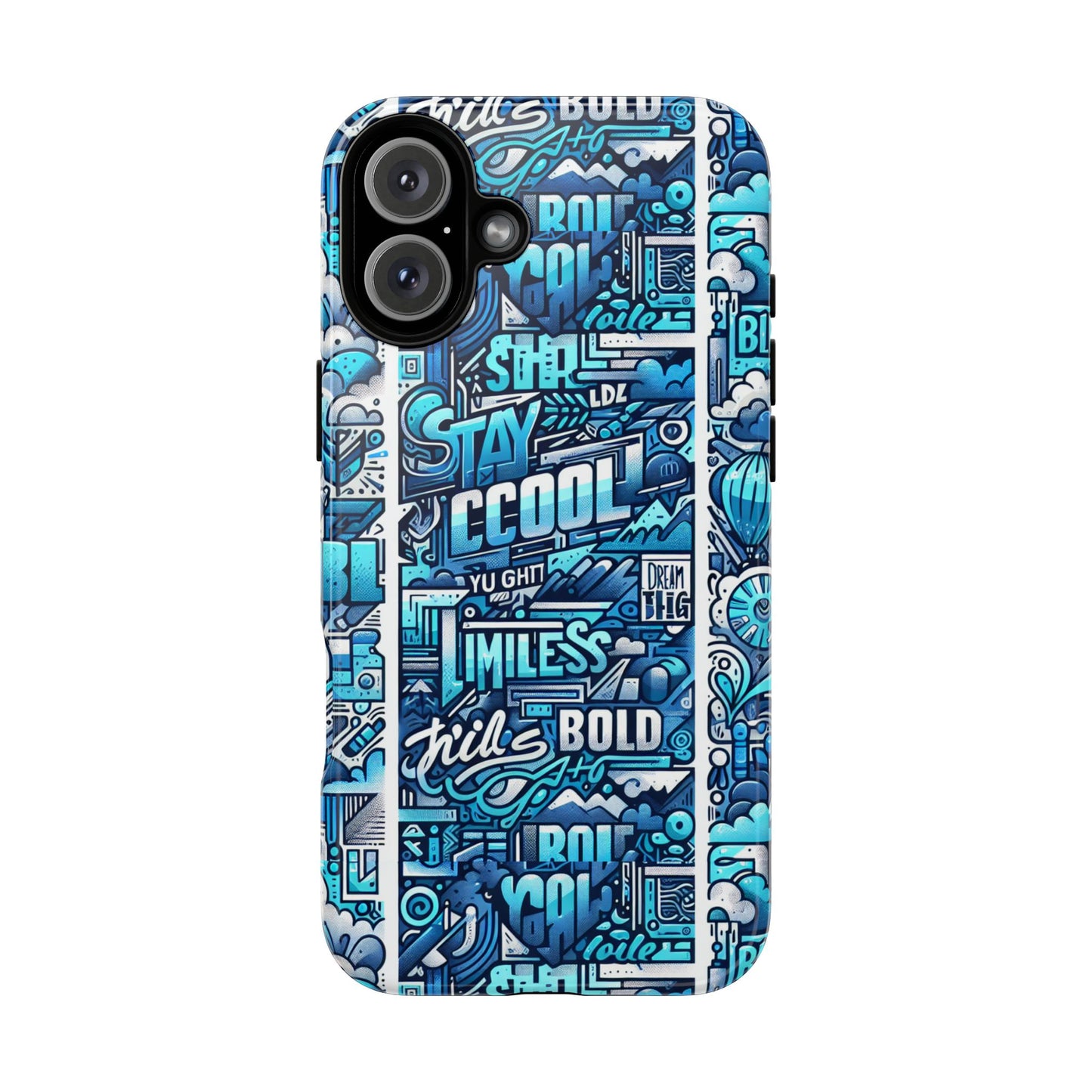 vibrant artistic 3d wrap phone case in blue for trendsetters – stylish protection compatible with iphone 13, 14, 15 & 16 – all models including pro, pro max & plus