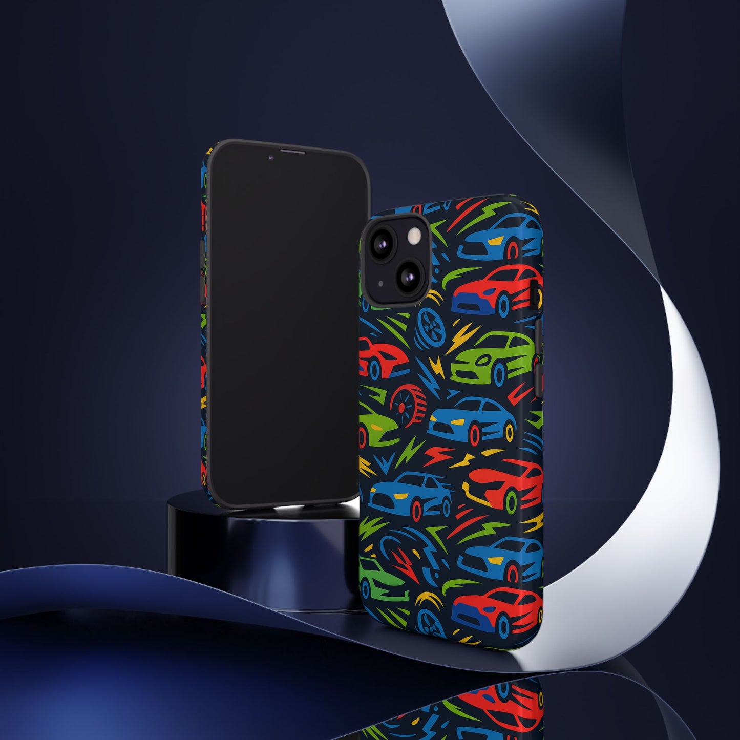 vibrant 3d car design protective phone case – fun retro style for kids and adults – stylish protection – compatible with iphone 13, 14, 15 & 16 – all models including pro, pro max & plus