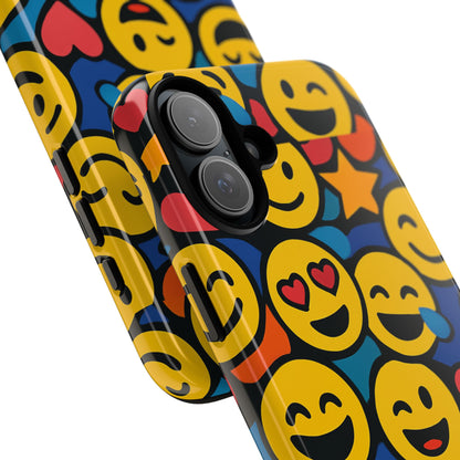 Multicolour Emoji Protective Phone Case with 3D Wrap Design Fun Accessory for Unisex Compatible with iPhone 13, 14, 15 & 16 – all models including Pro, Pro Max & Plus