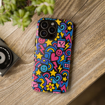 Vibrant Multicolour Cartoon Protective Phone Case – Playful 3D Design for Stylish Protection – Compatible with iPhone 13, 14, 15 & 16 – all models including Pro, Pro Max & Plus