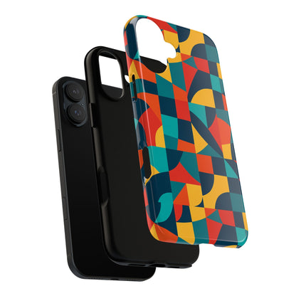 Vibrant Multicolour Geometric 3D Wrap Phone Case for Stylish Protection and Unique Expression Compatible with iPhone 13, 14, 15 & 16 – all models including Pro, Pro Max & Plus