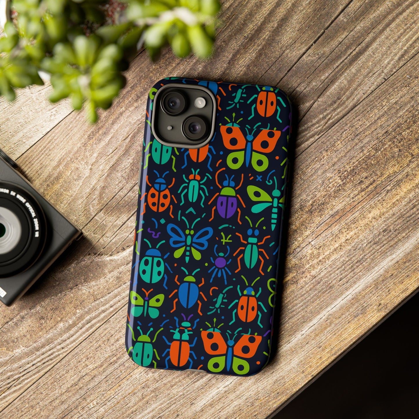 vibrant 3d insect phone case colourful stylish protective cover unique design for men and women compatible with iphone 13, 14, 15 & 16 – all models including pro, pro max & plus