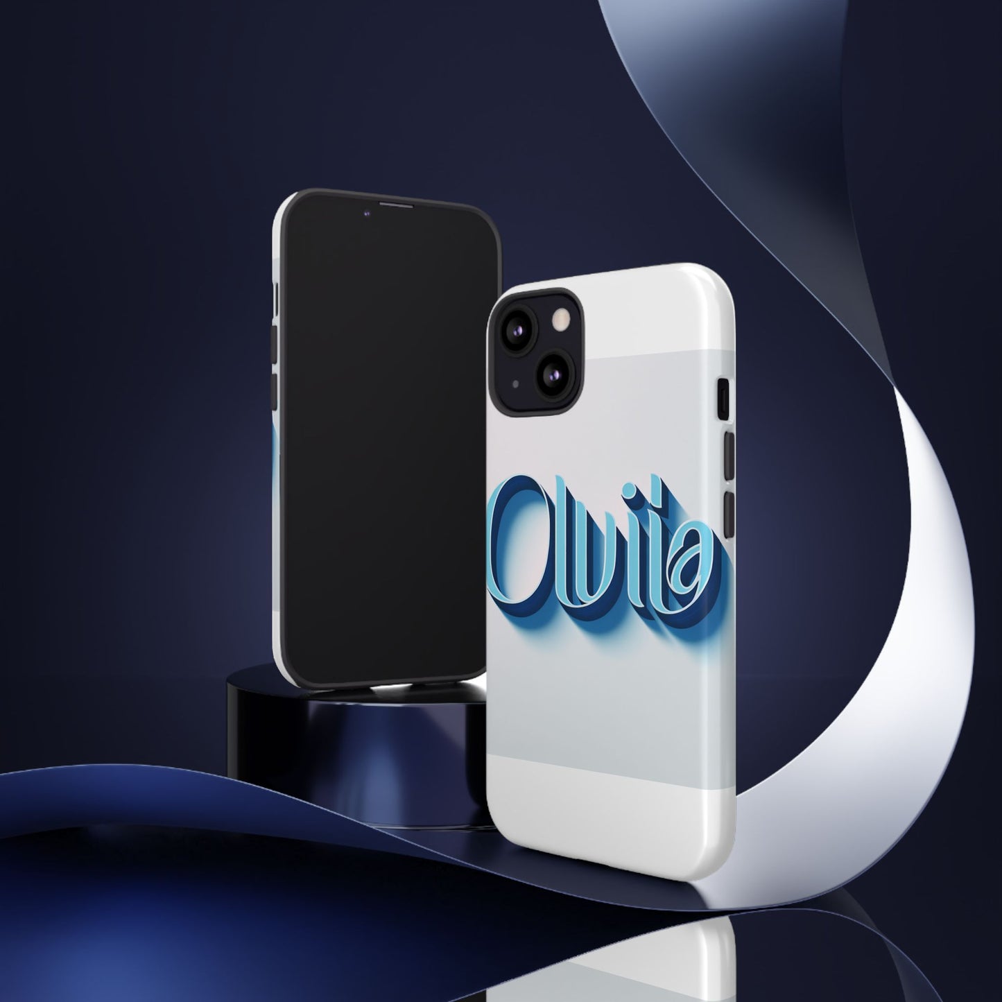 vibrant 3d typography phone case in blue for stylish protection – unique accessory for self-expression compatible with iphone 13, 14, 15 & 16 – all models including pro, pro max & plus
