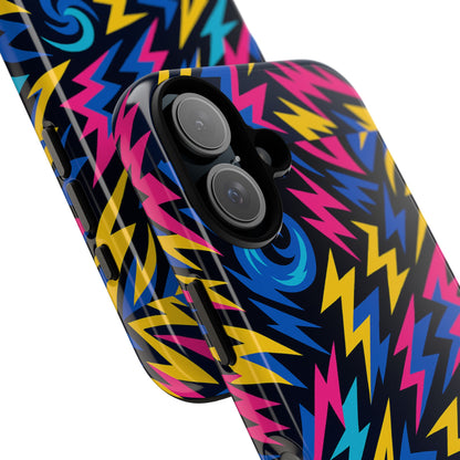 Vibrant Lightning Bolt Protective Phone Case with 3D Wrap Design for Trendy Aesthetic Accessories Compatible with iPhone 13, 14, 15 & 16 – all models including Pro, Pro Max & Plus