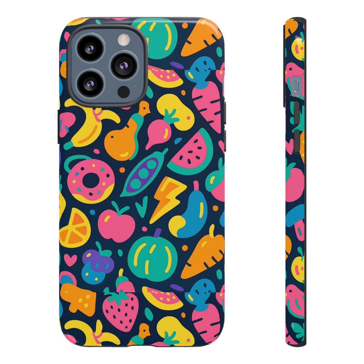 vibrant 3d fruit pattern protective phone case colourful accessory for stylish individuals compatible with iphone 13, 14, 15 & 16 – all models including pro, pro max & plus
