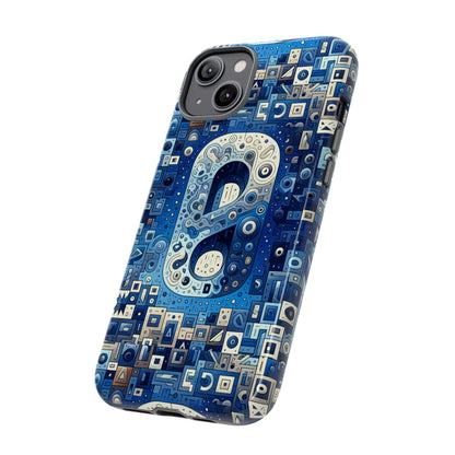 Blue Alphabet A Phone Case for Mobile Phones Durable Shockproof TPU Cover with 3D Wrap Design for Kids and Teens