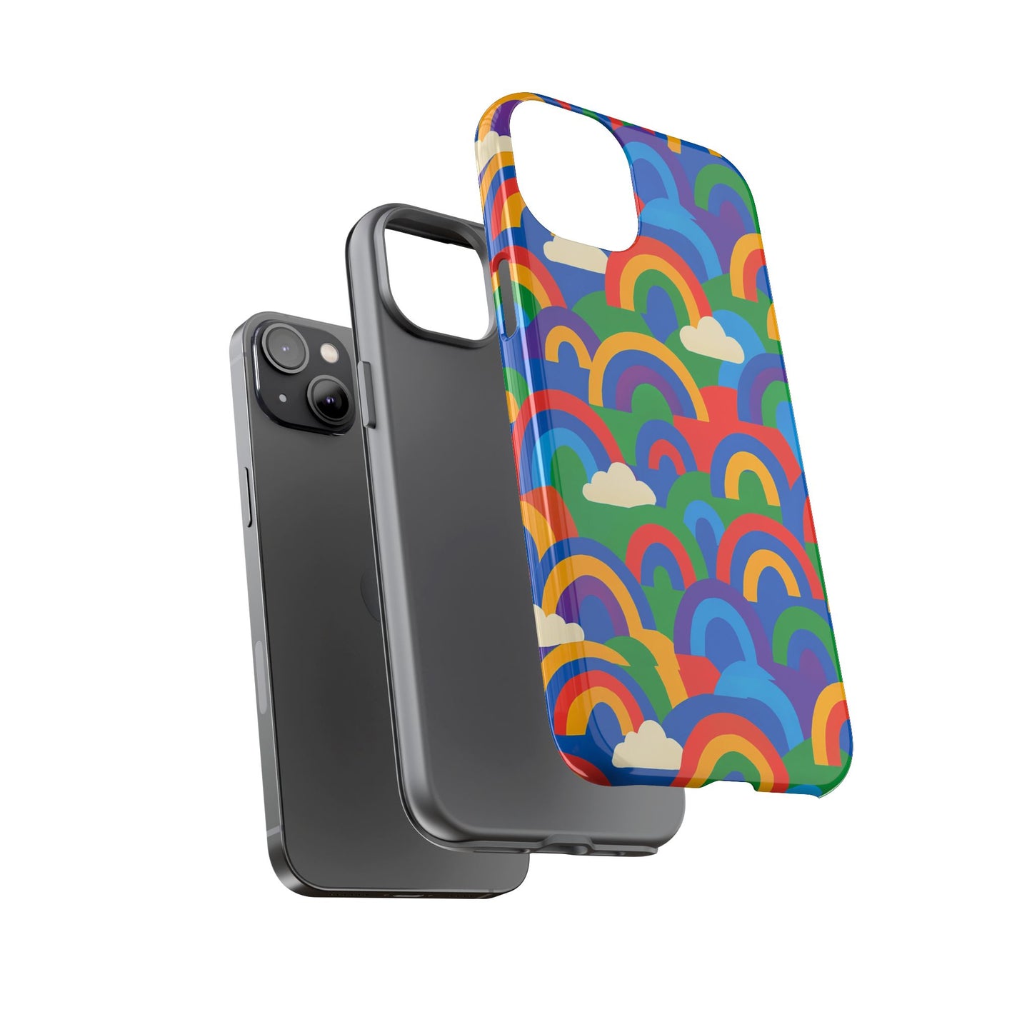 multicolour 3d rainbow phone case for trendy men and women unique playful design stylish protection compatible with iphone 13, 14, 15 & 16 – all models including pro, pro max & plus