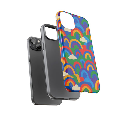 Multicolour 3D Rainbow Phone Case for Trendy Men and Women Unique Playful Design Stylish Protection Compatible with iPhone 13, 14, 15 & 16 – all models including Pro, Pro Max & Plus