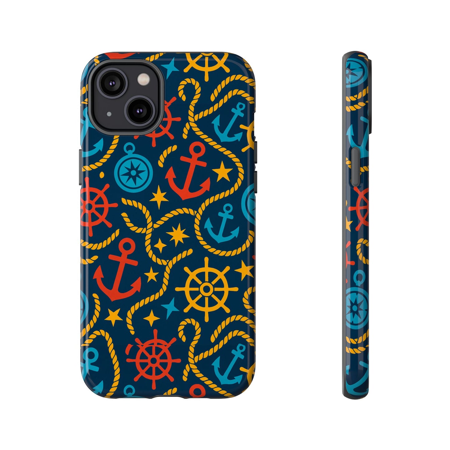 nautical multicolor phone case with 3d wrap design for stylish protection compatible with iphone 13, 14, 15 & 16 – all models including pro, pro max & plus