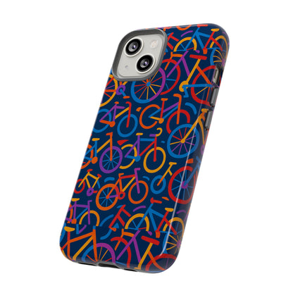 Multicolour 3D Bicycle Pattern Protective Phone Case Stylish Design for Creative Individuals Compatible with iPhone 13, 14, 15 & 16 – all models including Pro, Pro Max & Plus