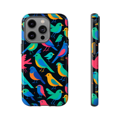 Vibrant Multicolour 3D Bird Print Protective Phone Case for Smart Devices – Unique Accessory for Trendsetters Compatible with iPhone 13, 14, 15 & 16 – All Models Including Pro, Pro Max & Plus