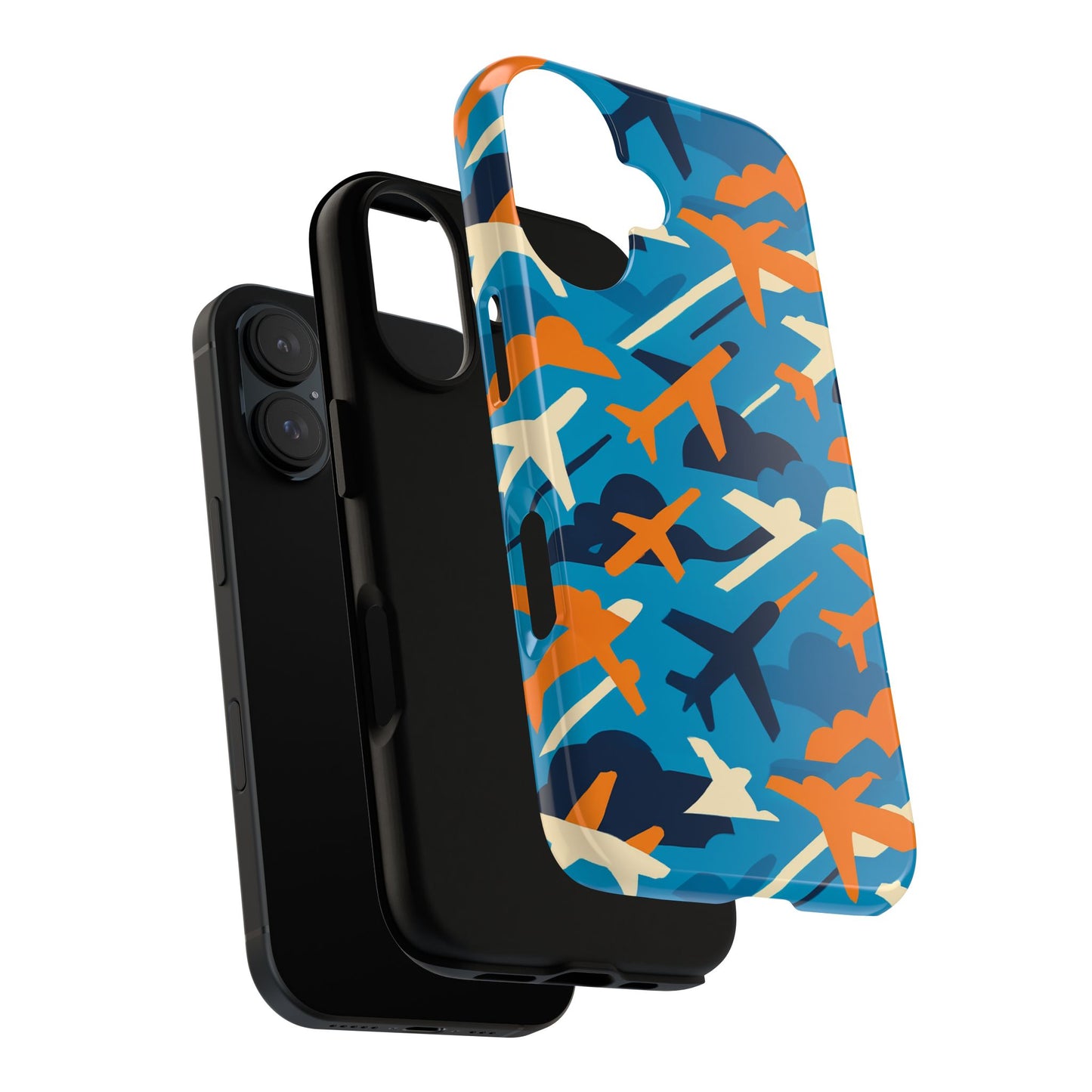 vibrant aviation-themed protective phone case with 3d wrap design – stylish accessory for self-expression – compatible with iphone 13, 14, 15 & 16 – all models including pro, pro max & plus